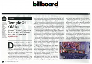 The Saban Theater featured in Billboard