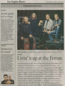 LA TIMES: Livin’ it up at the Forum