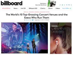 BILLBOARD: The World’s 10 Top-Grossing Concert Venues and the Execs Who Run Them