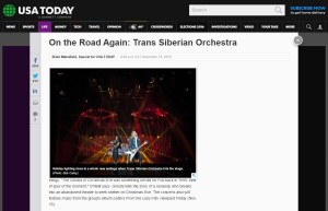 USA TODAY: On the Road Again: Trans Siberian Orchestra