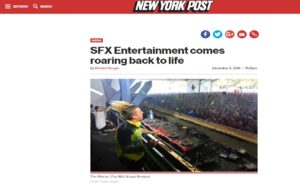 NY POST: SFX Entertainment comes roaring back to life