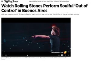 Watch Rolling Stones Perform Soulful ‘Out of Control’ in Buenos Aires