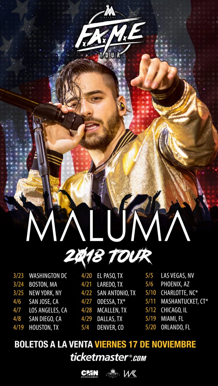 Published November 15, 2017 at 2550 × 4500 in maluma tour poster . ←