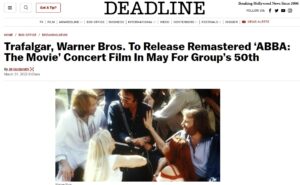 DEADLINE: Trafalgar, Warner Bros. To Release Remastered ‘ABBA: The Movie’ Concert Film In May For Group’s 50th